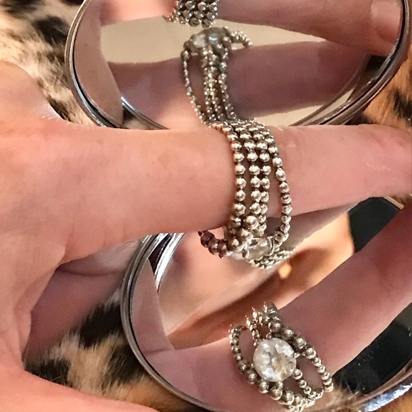 Sterling Silver & White Topaz- Caviar Artisan Ring - Picture 7 of 11